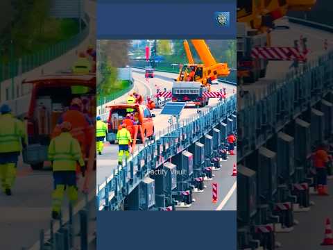 Genius Mobile Bridge Fixes Highways While Cars Drive Over It #shorts #youtubeshorts #facts